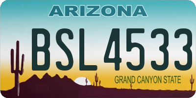 AZ license plate BSL4533