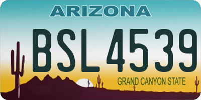 AZ license plate BSL4539