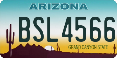 AZ license plate BSL4566