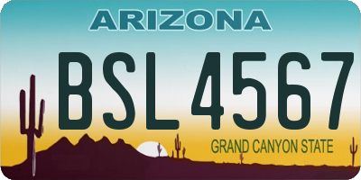 AZ license plate BSL4567