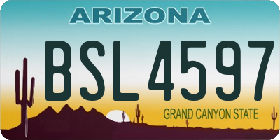 AZ license plate BSL4597