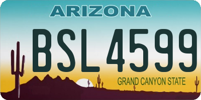 AZ license plate BSL4599