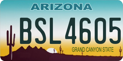 AZ license plate BSL4605