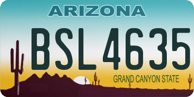 AZ license plate BSL4635