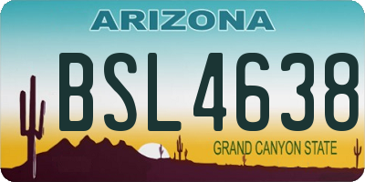 AZ license plate BSL4638