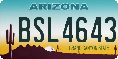 AZ license plate BSL4643