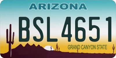 AZ license plate BSL4651