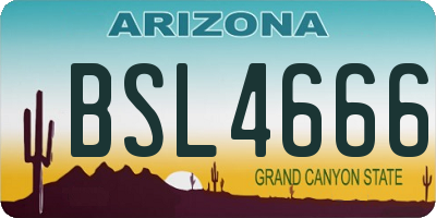 AZ license plate BSL4666