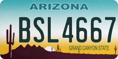 AZ license plate BSL4667