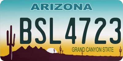 AZ license plate BSL4723
