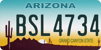 AZ license plate BSL4734