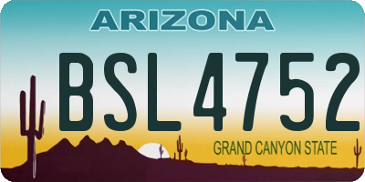 AZ license plate BSL4752