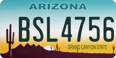 AZ license plate BSL4756