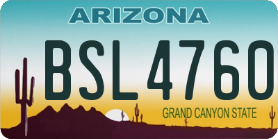AZ license plate BSL4760