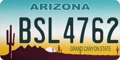 AZ license plate BSL4762