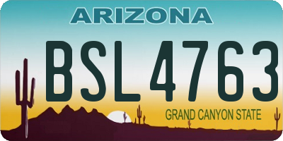 AZ license plate BSL4763