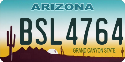 AZ license plate BSL4764