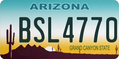 AZ license plate BSL4770