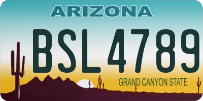 AZ license plate BSL4789