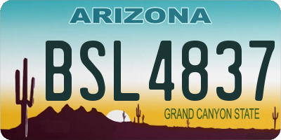 AZ license plate BSL4837