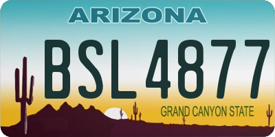 AZ license plate BSL4877