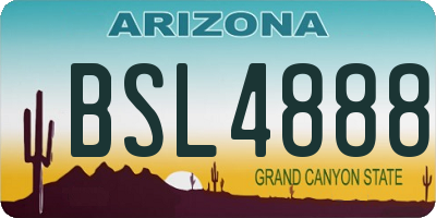 AZ license plate BSL4888