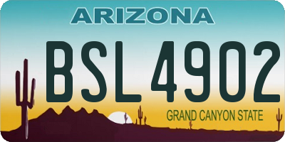 AZ license plate BSL4902