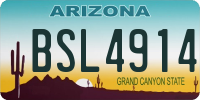AZ license plate BSL4914