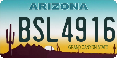 AZ license plate BSL4916