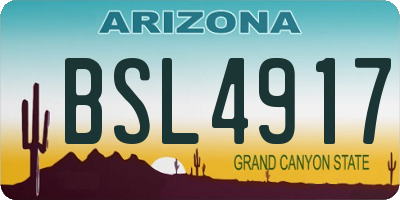 AZ license plate BSL4917