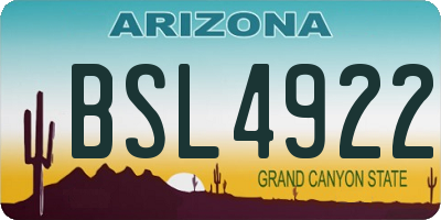 AZ license plate BSL4922