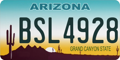 AZ license plate BSL4928