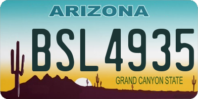 AZ license plate BSL4935