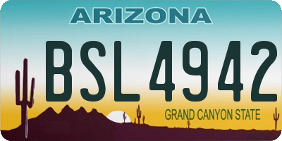 AZ license plate BSL4942