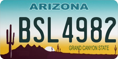 AZ license plate BSL4982