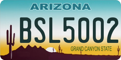 AZ license plate BSL5002
