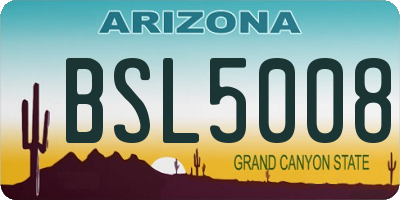 AZ license plate BSL5008
