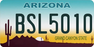 AZ license plate BSL5010