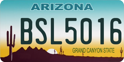 AZ license plate BSL5016
