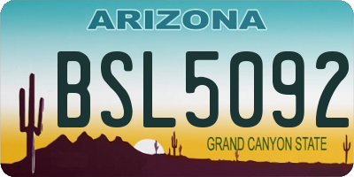AZ license plate BSL5092