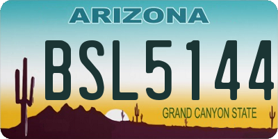 AZ license plate BSL5144