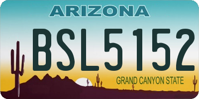 AZ license plate BSL5152