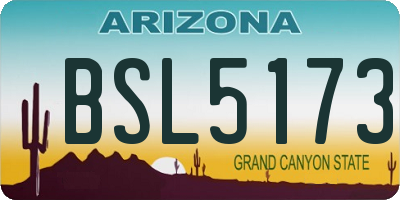 AZ license plate BSL5173