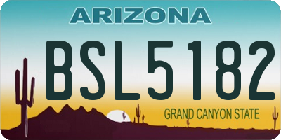 AZ license plate BSL5182