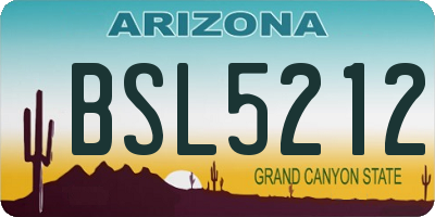 AZ license plate BSL5212