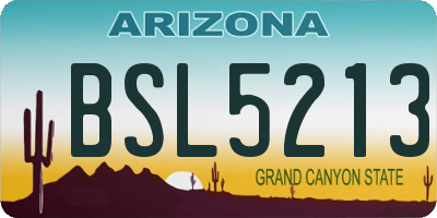 AZ license plate BSL5213