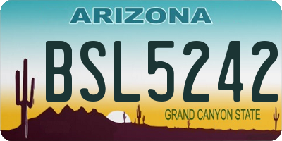 AZ license plate BSL5242