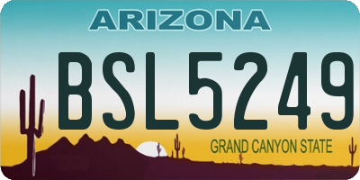 AZ license plate BSL5249