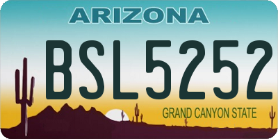AZ license plate BSL5252