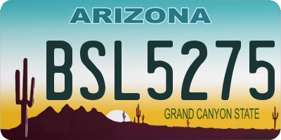 AZ license plate BSL5275